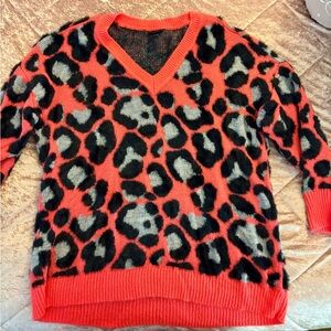 Torrid Leopard Print V-Neck Sweater size 3